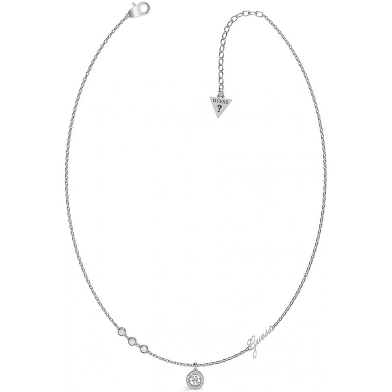 Collier avec pendentif en acier rhodié UBN79022 de la marque GUESS