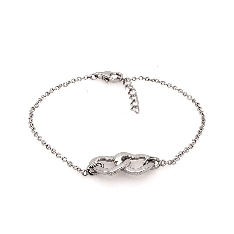 Bracelet en argent motifs coeurs entrelacés JBR9183