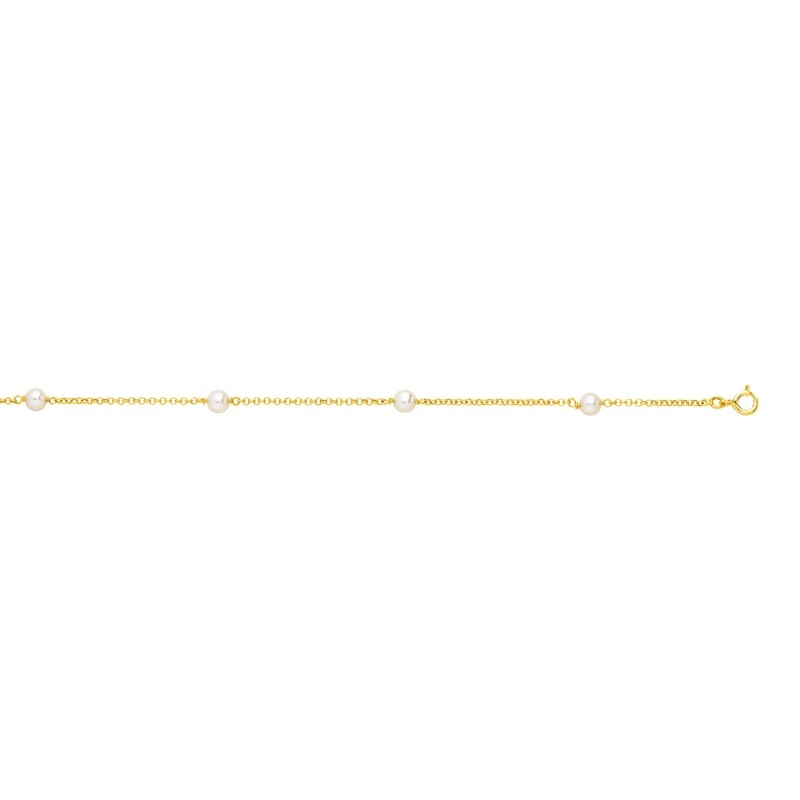 Bracelet en or 375/000 et perles de culture