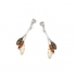 Boucles d'oreilles Carador argent 925/000ème gouttes d'eau ambre 3 couleurs