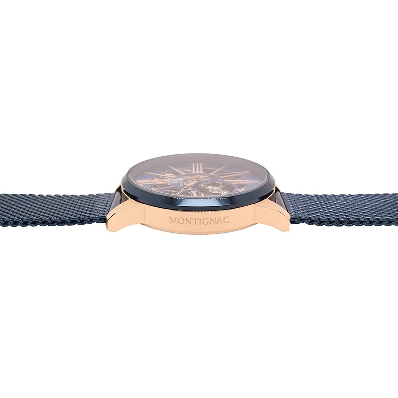 Montre Montignac collection S Automatique acier bleu MOW149