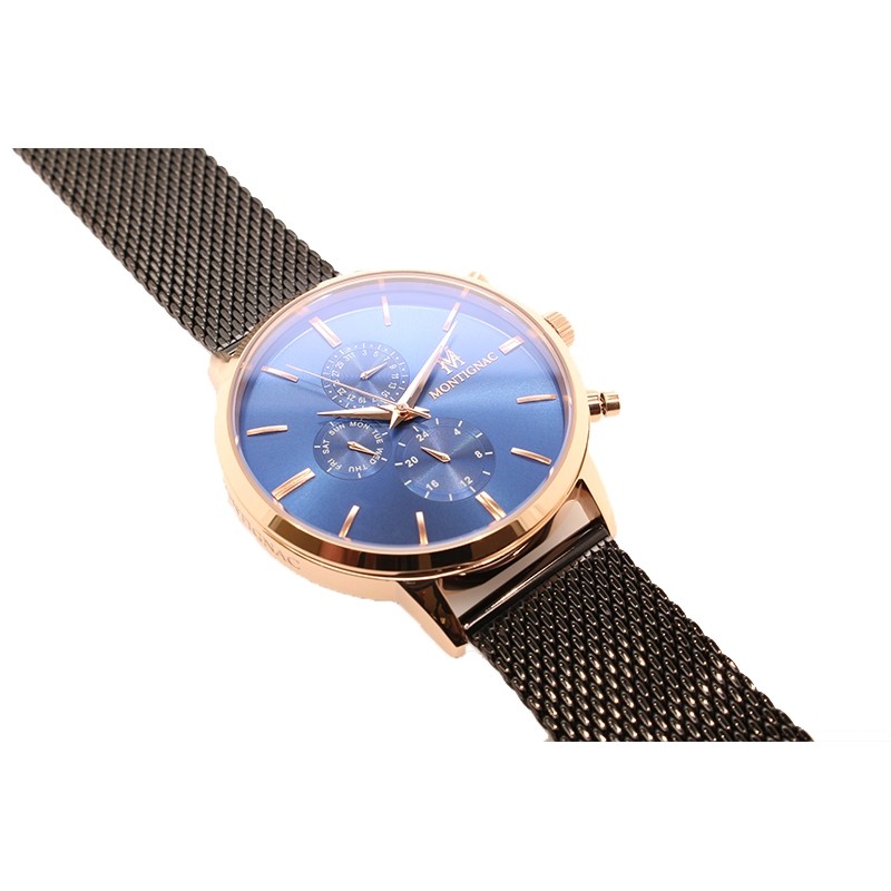 Montre Montignac collection S Multi acier noir MOPE19A21