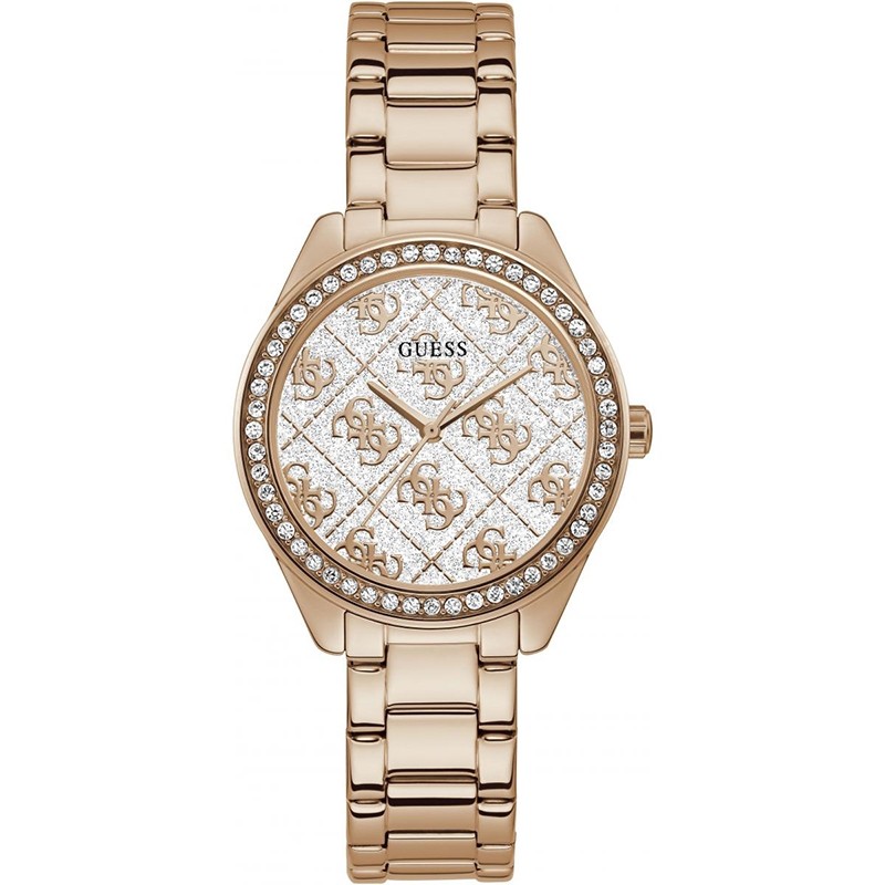 MONTRE GUESS ACIER DORE ET CRISTAUX GW0001L3