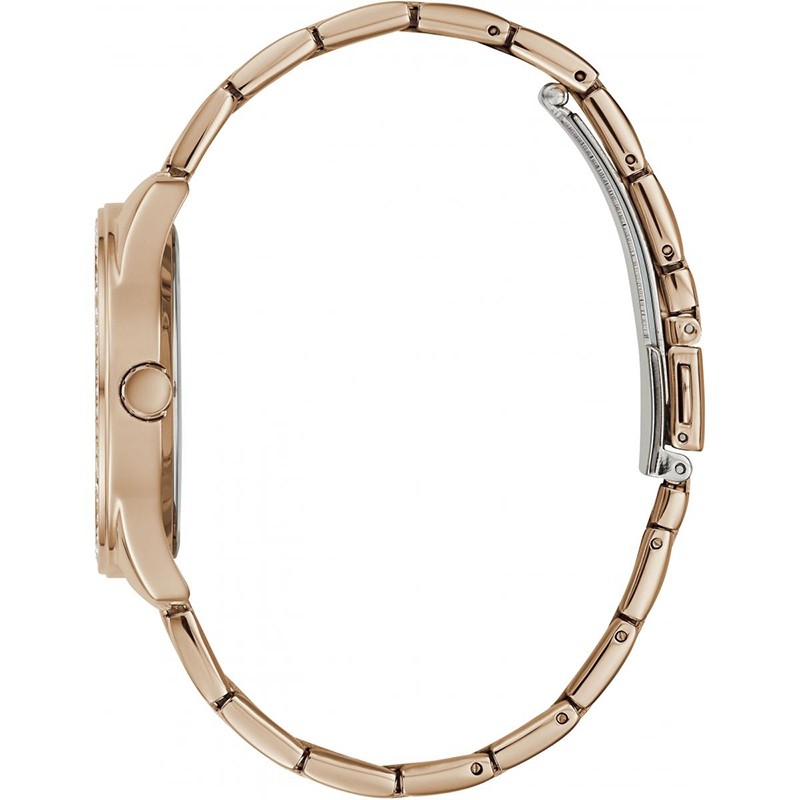 MONTRE GUESS ACIER DORE ET CRISTAUX GW0001L3