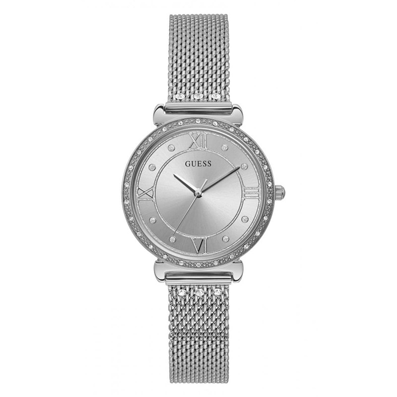 MONTRE GUESS ACIER ARGENTE ET CRISTAUX W1289L1