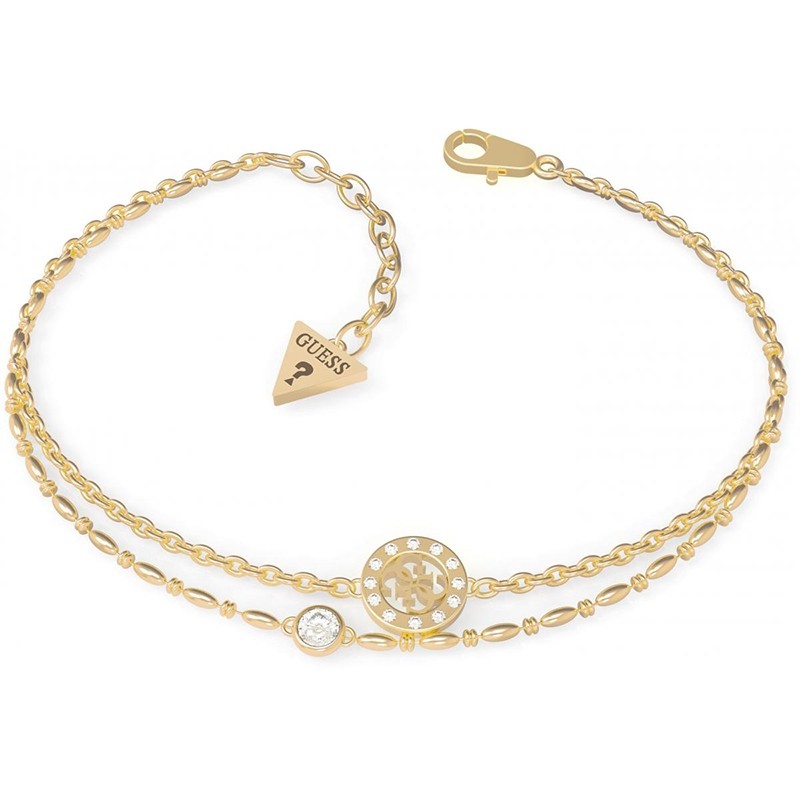 Bracelet acier doré deux rangées