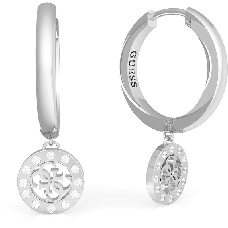 Boucles d'oreilles anneaux acier rhodié