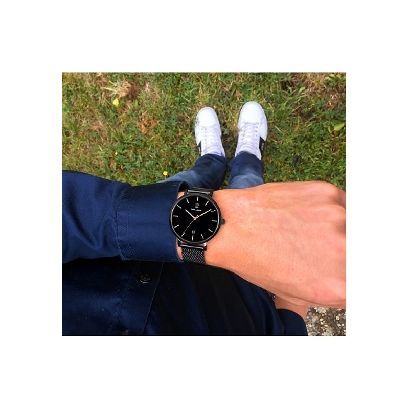 Montre Homme acier noir Pierre Lannier 