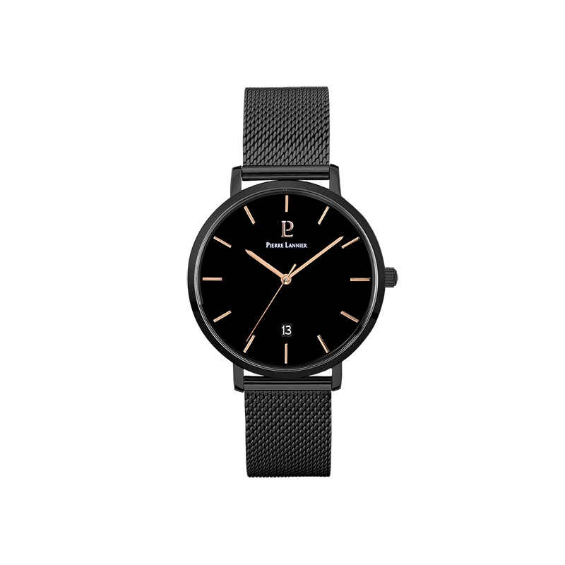 Montre Homme acier noir Pierre Lannier 