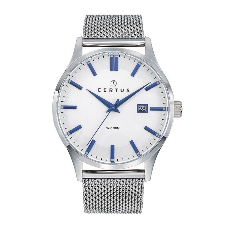 Montre homme Certus acier argenté bracelet milanais