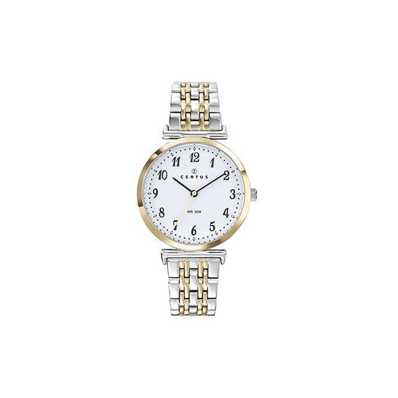 montre femme Certus acier doré bracelet bicolore