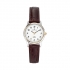 montre femme Certus acier bicolore bracelet cuir marron foncé