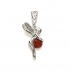 Pendentif fée Carador argent 925/000ème rhodié et ambre