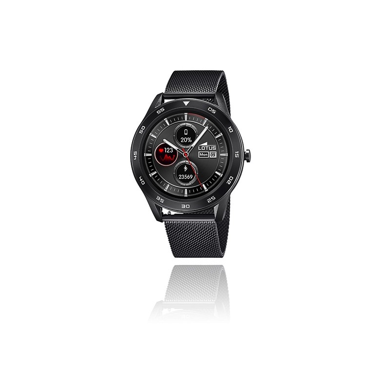 Montre Lotus connectée acier noir