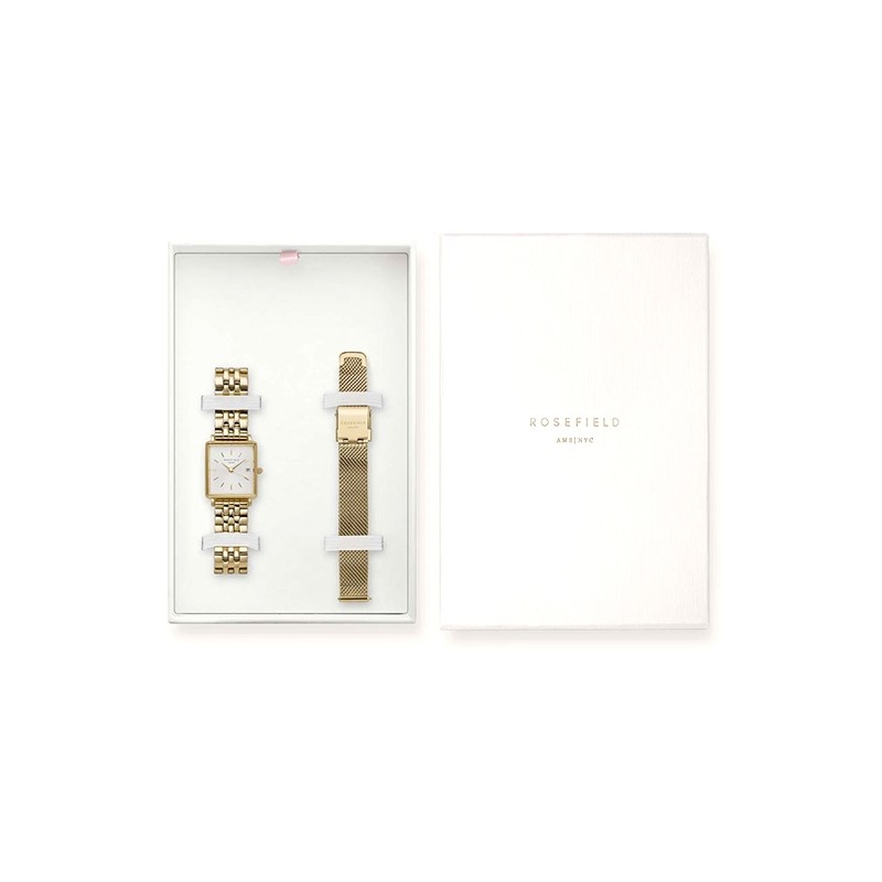 Coffret montre femme Rosefield deux bracelets acier doré