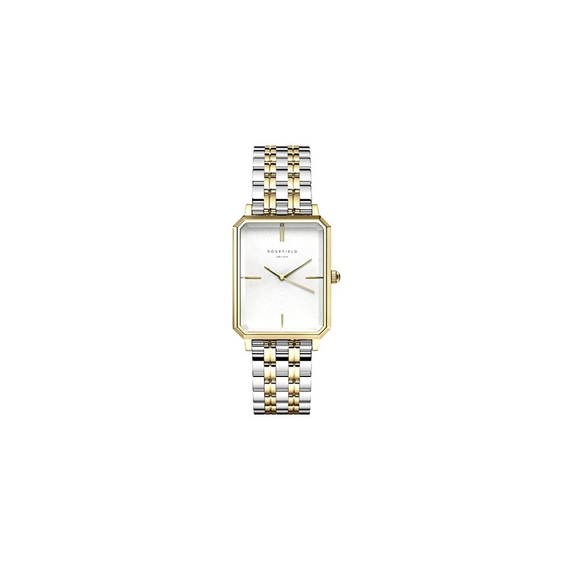 Montre femme Rosefield acier doré bracelet bicolore
