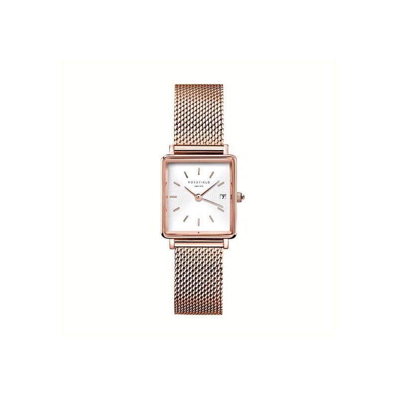 Montre femme Rosefield acier doré rose bracelet milanais