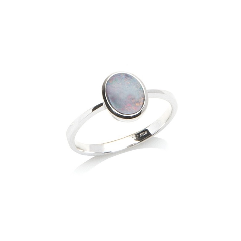 Bague en argent 925/000 et opale