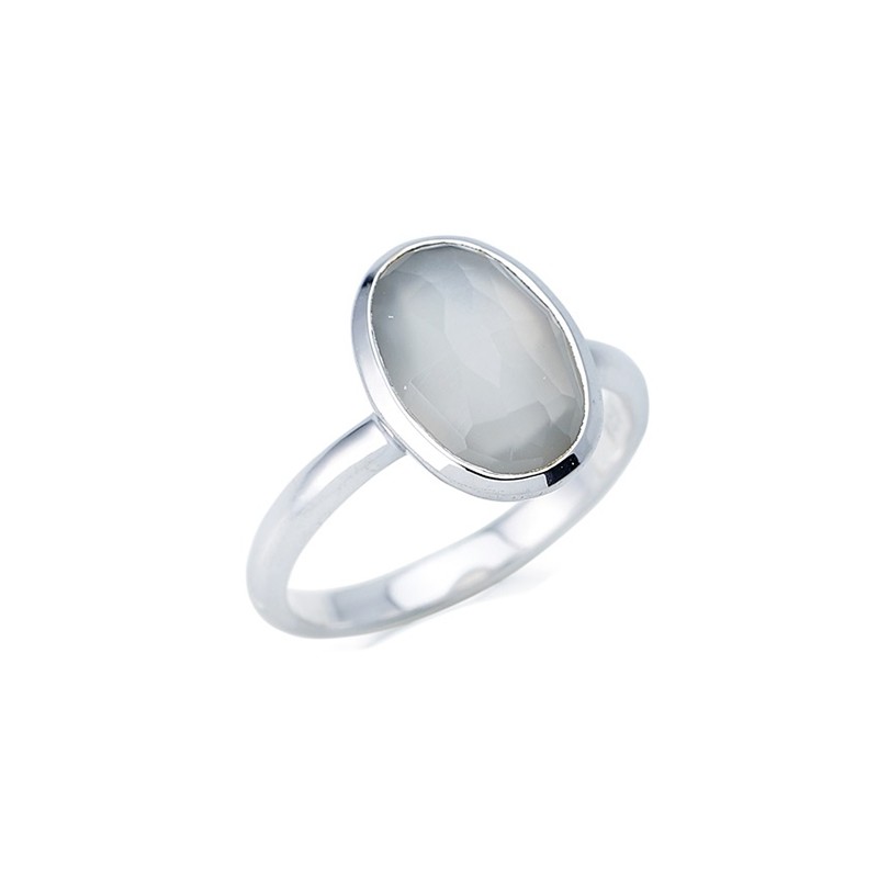 Bague en argent 925/000 et pierre de lune