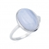Bague en argent 925/000 et agate bleue 
