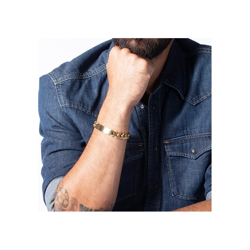 Gourmette Phebus homme acier doré