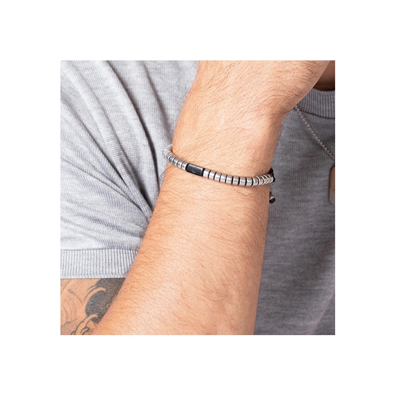 bracelet Phebus homme acier argenté