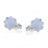Boucles d'oreilles en argent 925/000 et agate bleue 