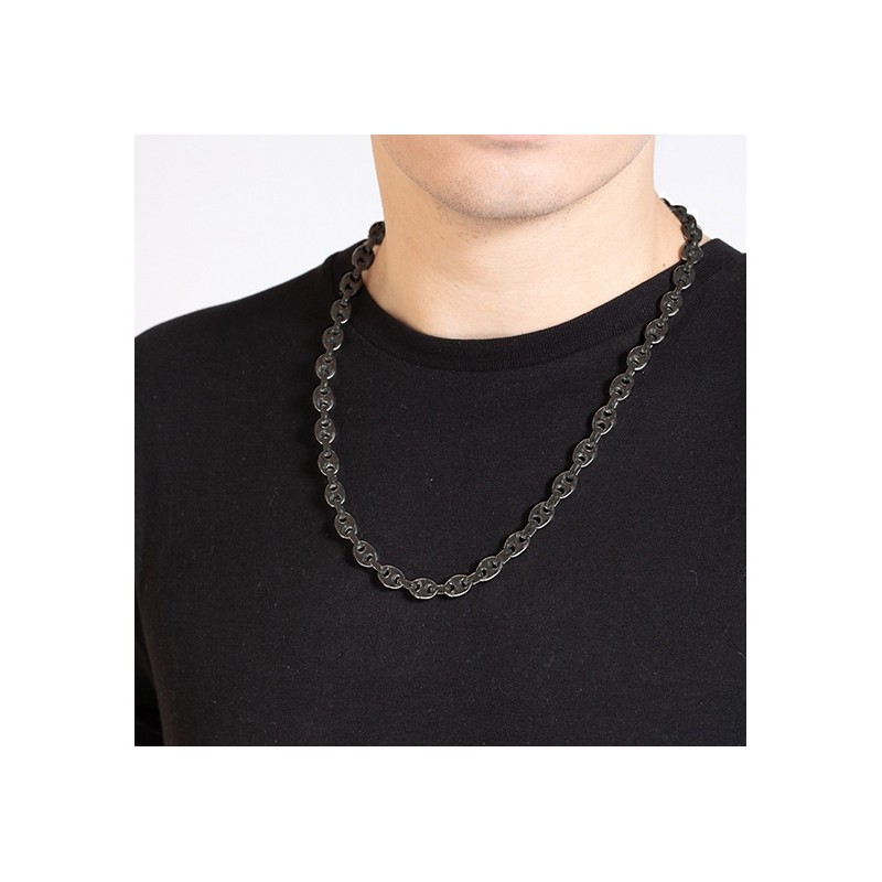 collier Phebus homme grain de café noir 