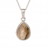 Pendentif argent 925/000 rodhié et Labradorite forme goutte