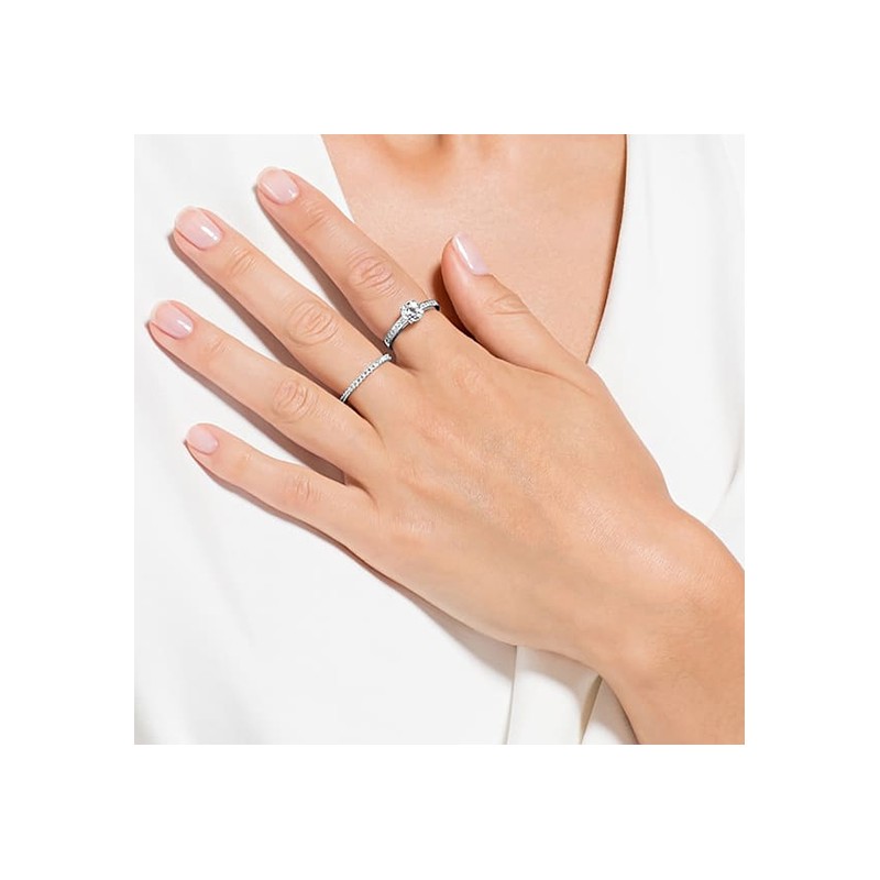 Parure de bague Attract swarovski métal rhodié argenté
