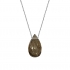 Collier argent 925/000 et pendentif de quartz fumé forme goutte
