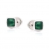 Boucles d'oreilles en argent 925/000 et agate naturelle teintée verte