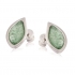 Boucles d'oreilles en argent 925/000 rhodié et aventurine forme feuille