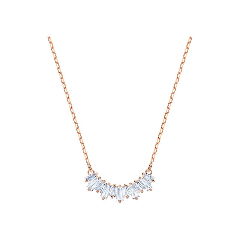 Collier et pendentifs swarovski acier doré rose