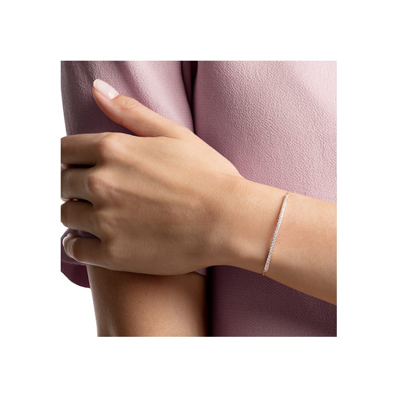 Bracelet swarovski acier doré rose