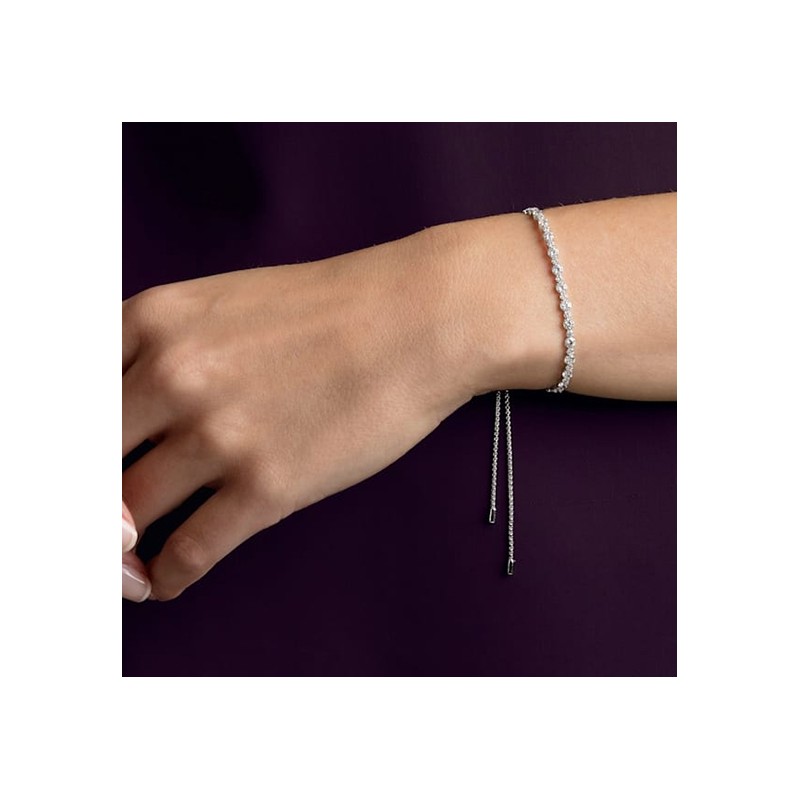 Bracelet swarovski métal rhodié argenté