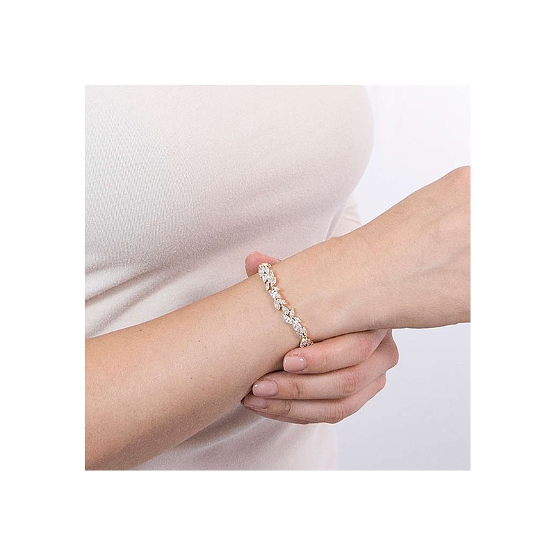 bracelet Louison Blanc swarovski métal doré