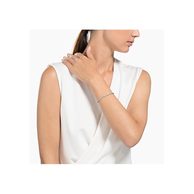 bracelet Tenis de Luxe swarovski métal doré