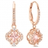 Boucles d'oreilles Sparkling Dance Clover swarovski métal doré rose