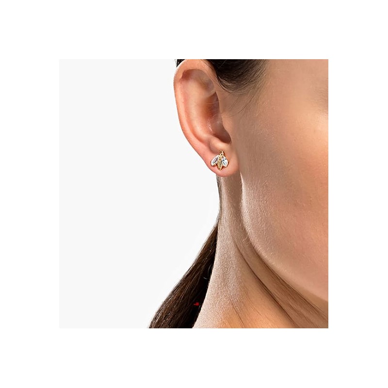 Boucles d'oreilles Eternal Flower Bee swarovski métal doré 