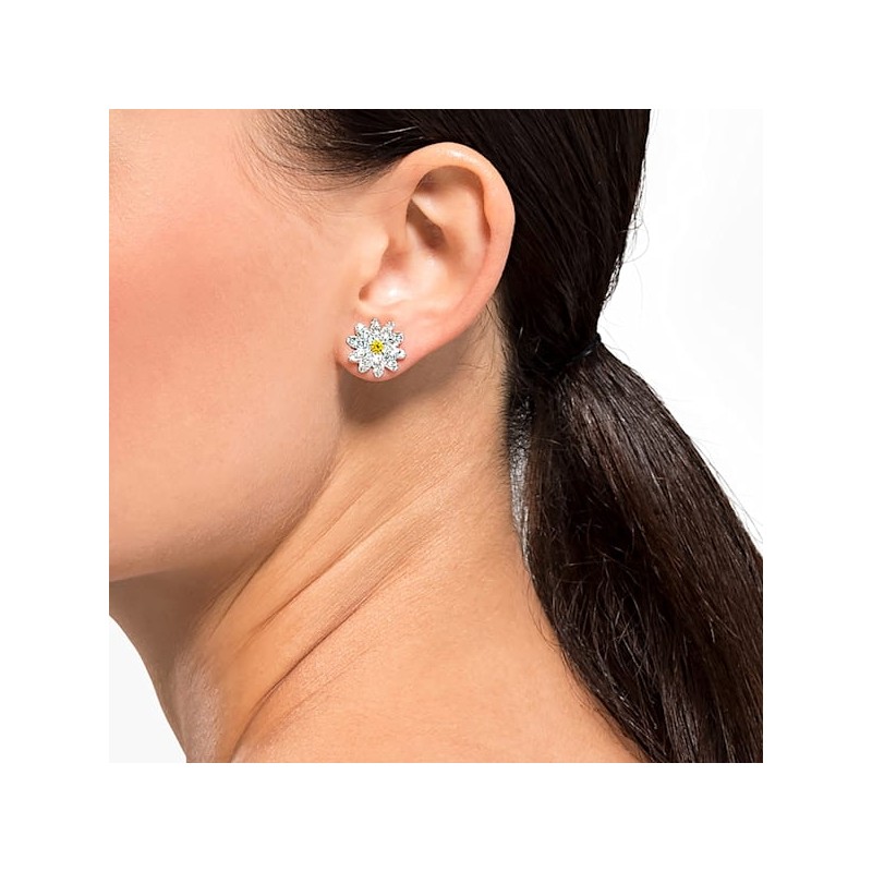 Boucles d'oreillesclous Eternal Flower swarovski métal argenté