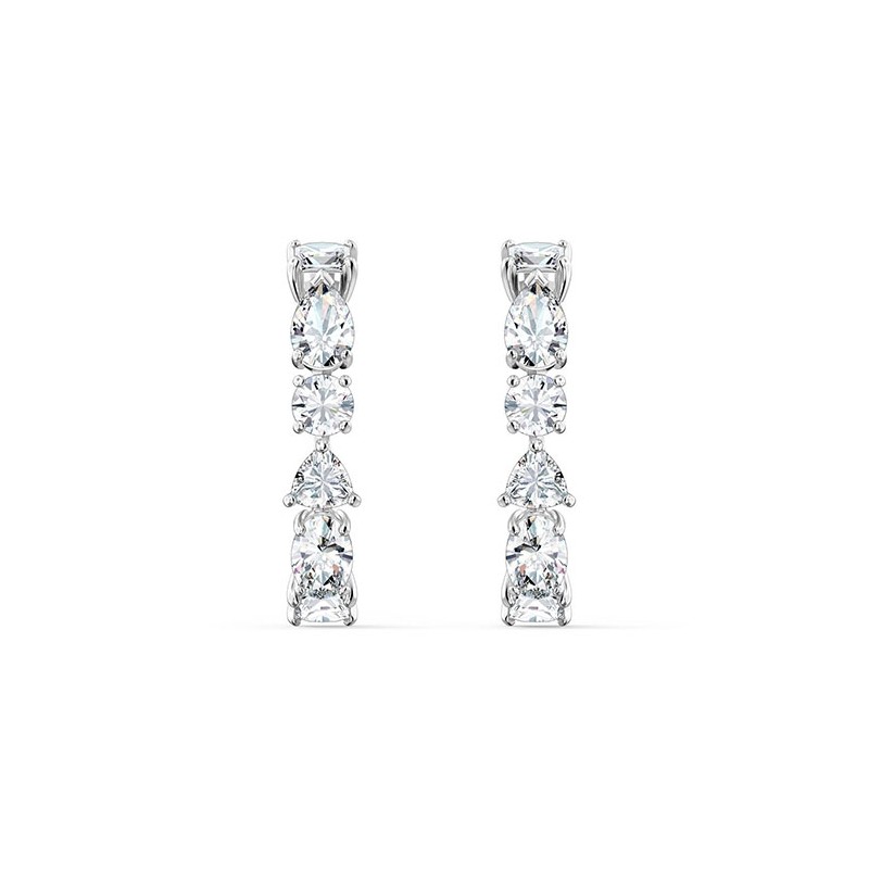Boucles d'oreilles manchette Swarovski Tennis métal rhodié 