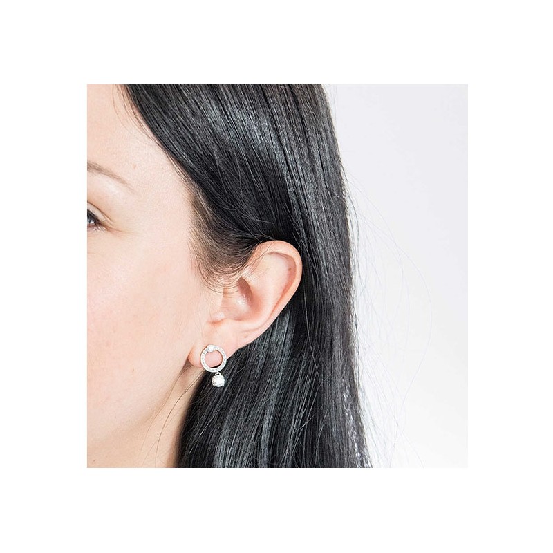 Boucles d'oreilles Swarovski Attract Circle métal rhodié 