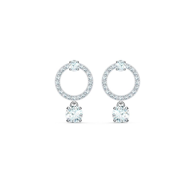 Boucles d'oreilles Swarovski Attract Circle métal rhodié 