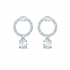 Boucles d'oreilles Swarovski Attract Circle métal rhodié 