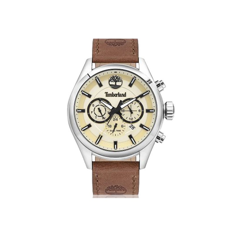 Montre Homme Timberland Ashmont cuir marron et beige clair