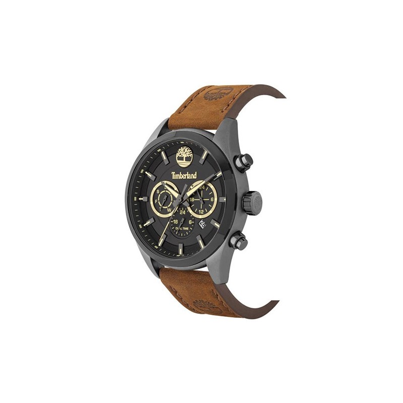 Montre Homme Timberland Ashmont cuir marron et acier anthracite