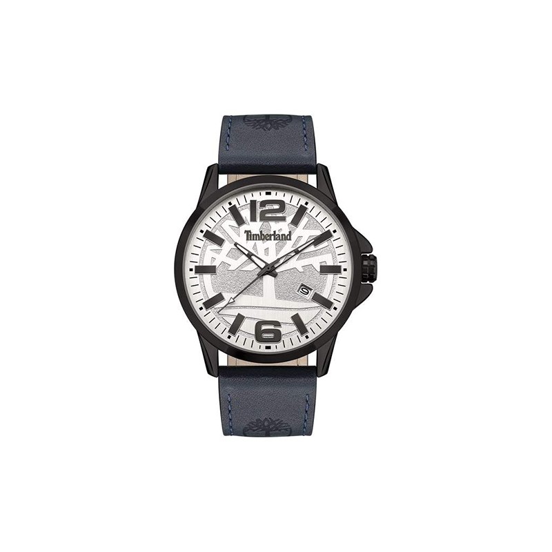 Montre Homme Timberland Bernardston cuir bleu gris et acier noir