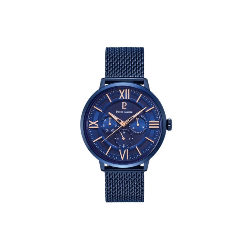 Montre Pierre LANNIER en acier milanais bleu