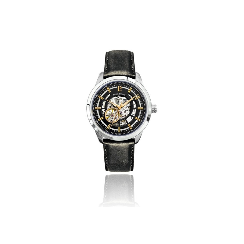 Montre Pierre Lannier Automatic bracelet cuir noir 